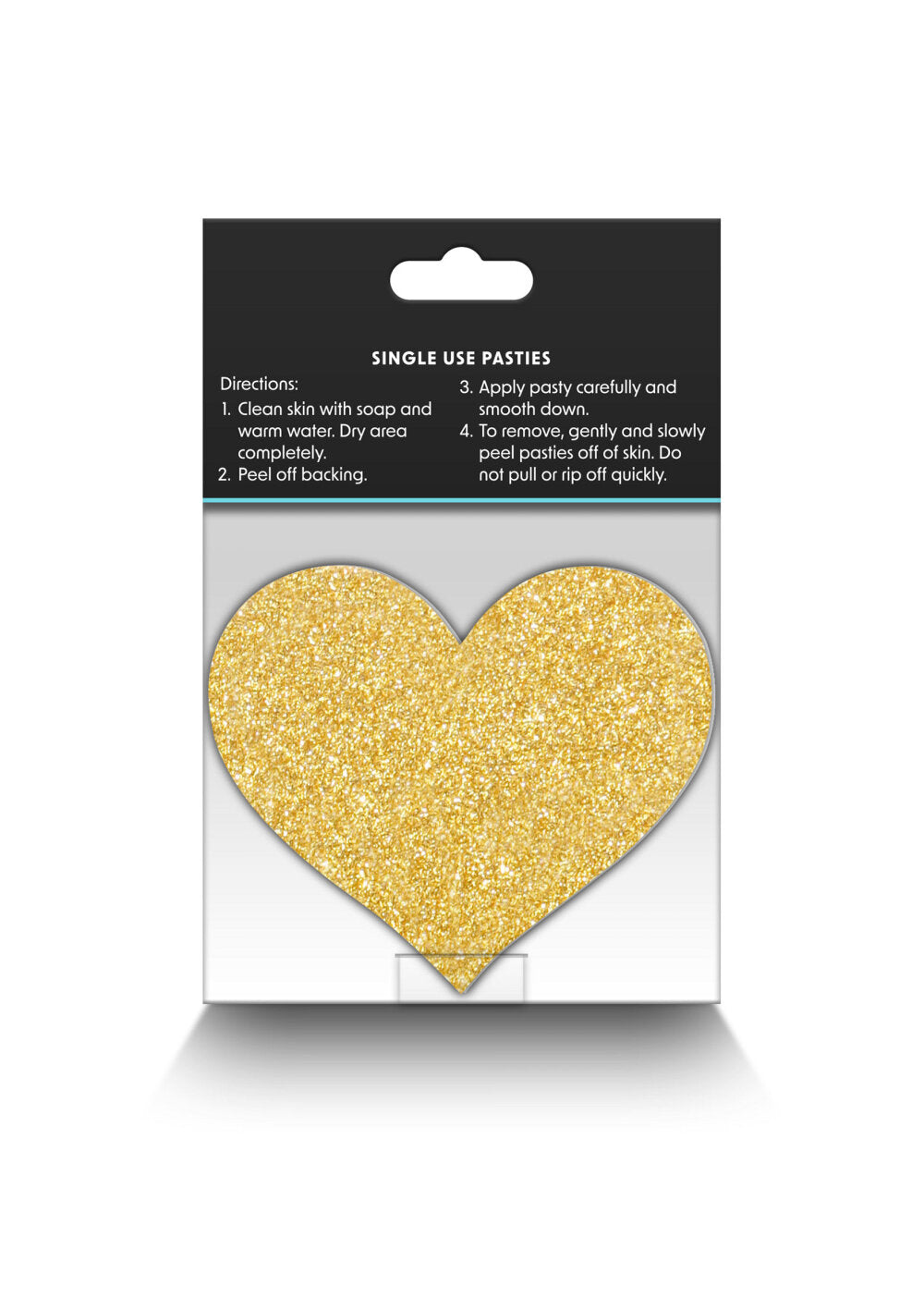 NS Novelties Pretty Pasties Glitter Hearts Black/Gold 2 Pair