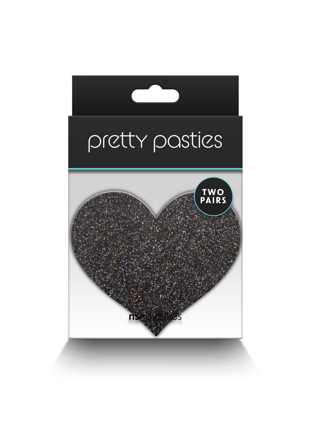 NS Novelties Pretty Pasties Glitter Hearts Black/Gold 2 Pair