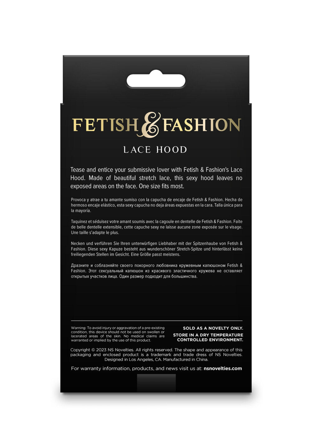 NS Novelties Fetish & Fashion Lace Hood