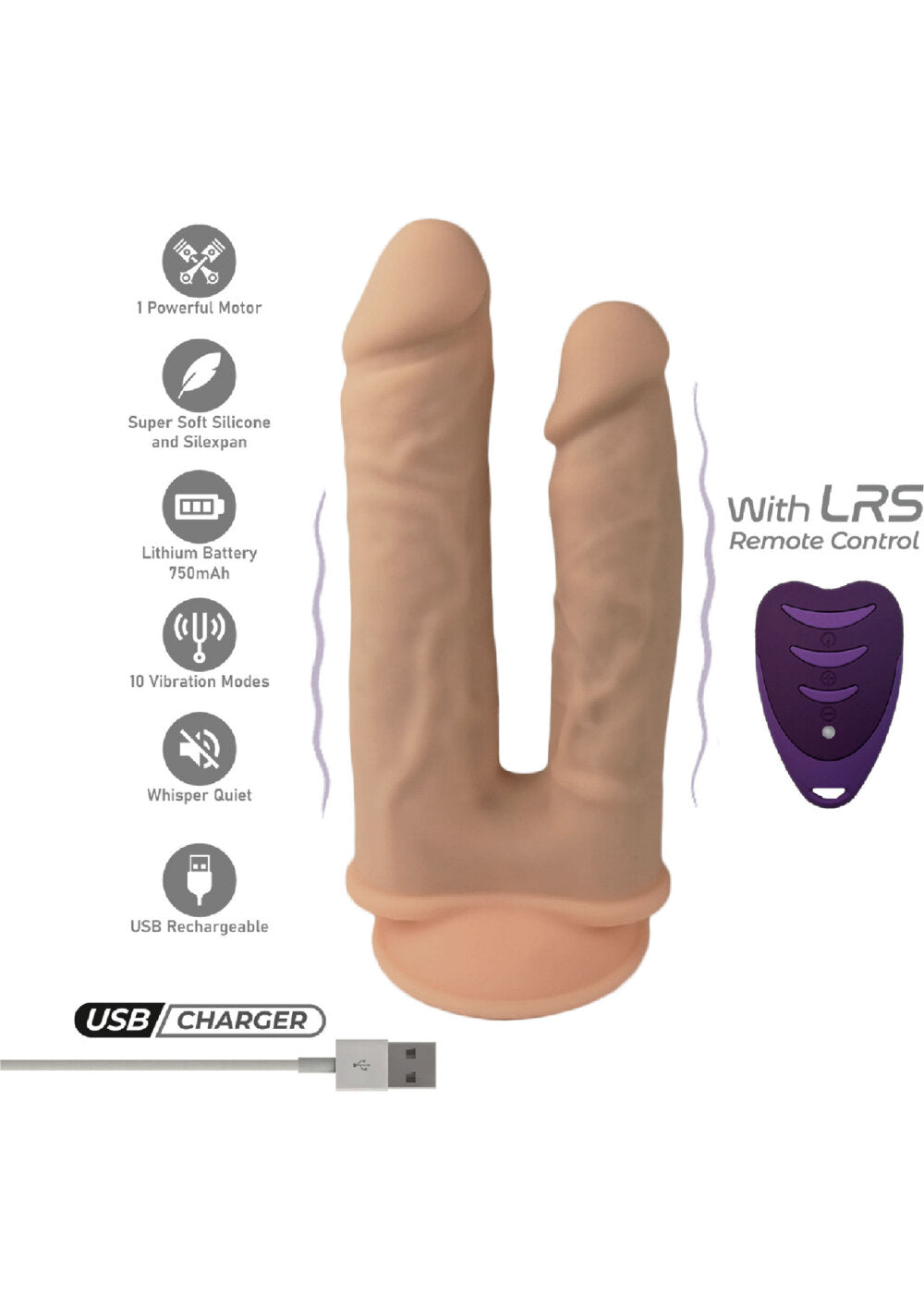 Silex-D Duo Dildo Vibrating 7+8 Inch