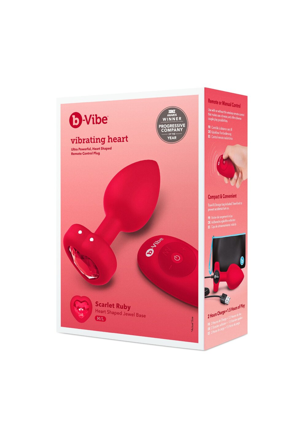 B-Vibe Vibrating Heart Plug M/L