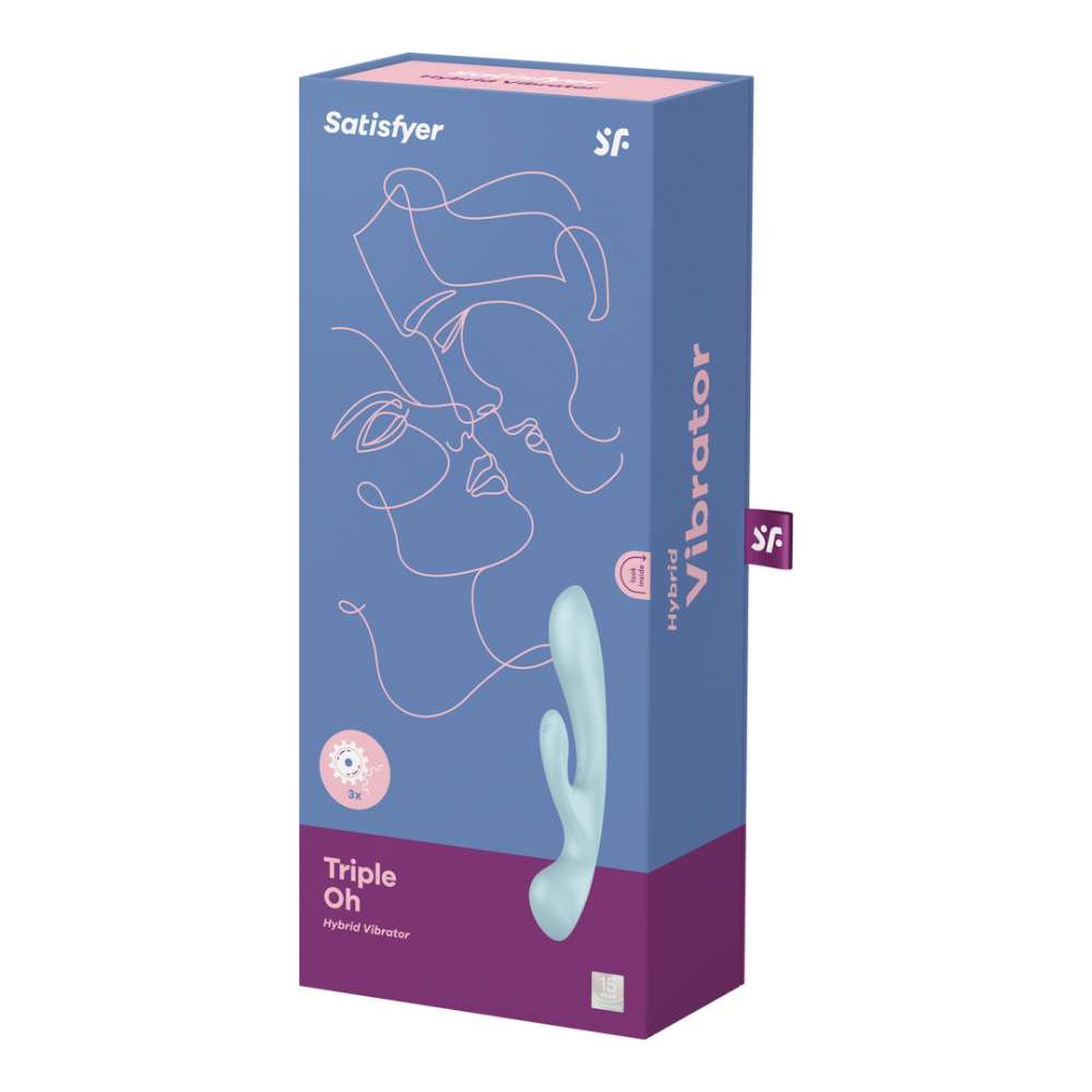 Triple Oh - Rabbit Vibrator - Light Blue