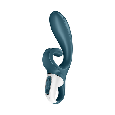 Hug Me - Rabbit Vibrator with Tongue Tip for Clitoris Stimulation - Bluegrey