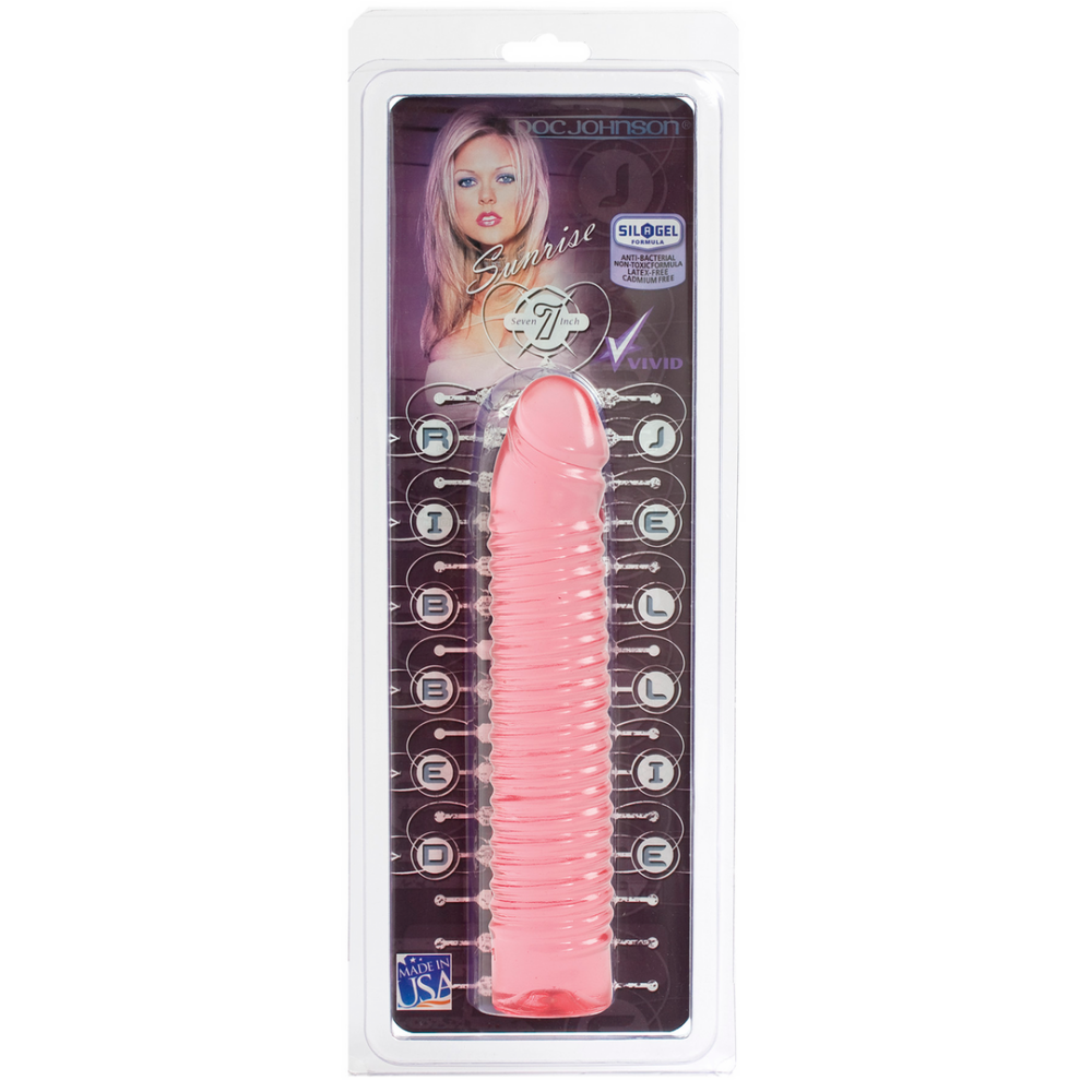 Sunrise - Ribbed Jelly Dildo - 7 / 18 cm