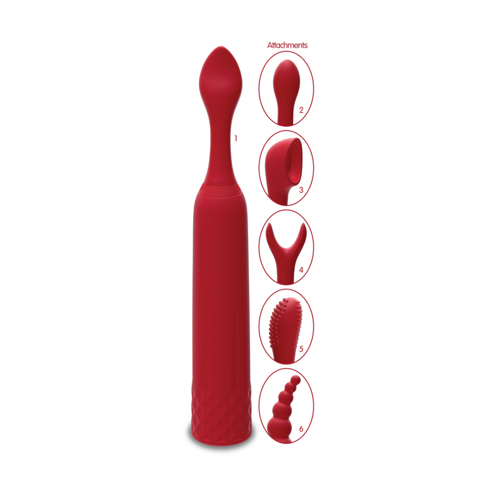 iQuiver - Small Vibrator with 6 Interchangeable Attachments