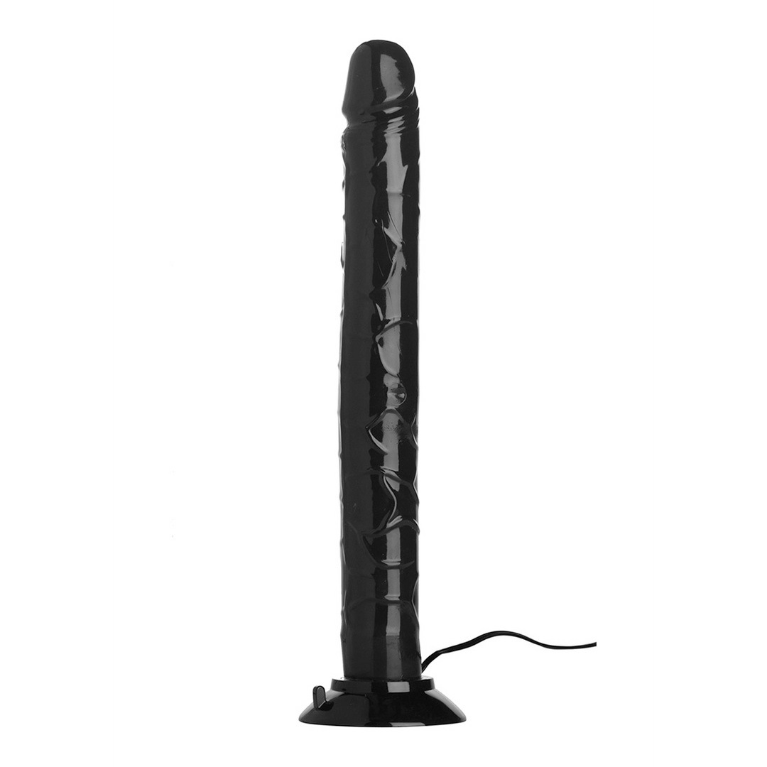 Vibrating Tower of Power Dildo Strap-On - Black