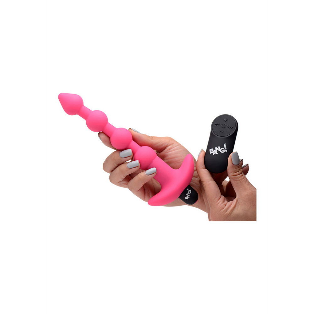 Vibrating Silicone Anal Beads and Remote Control