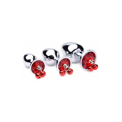 Red Gem - Butt Plug Set with Bells