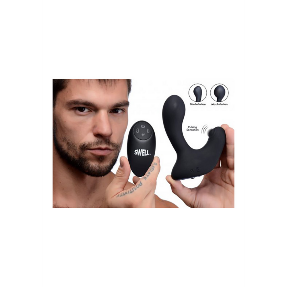 Inflatable and Tapping Prostate Vibe with Remote Control