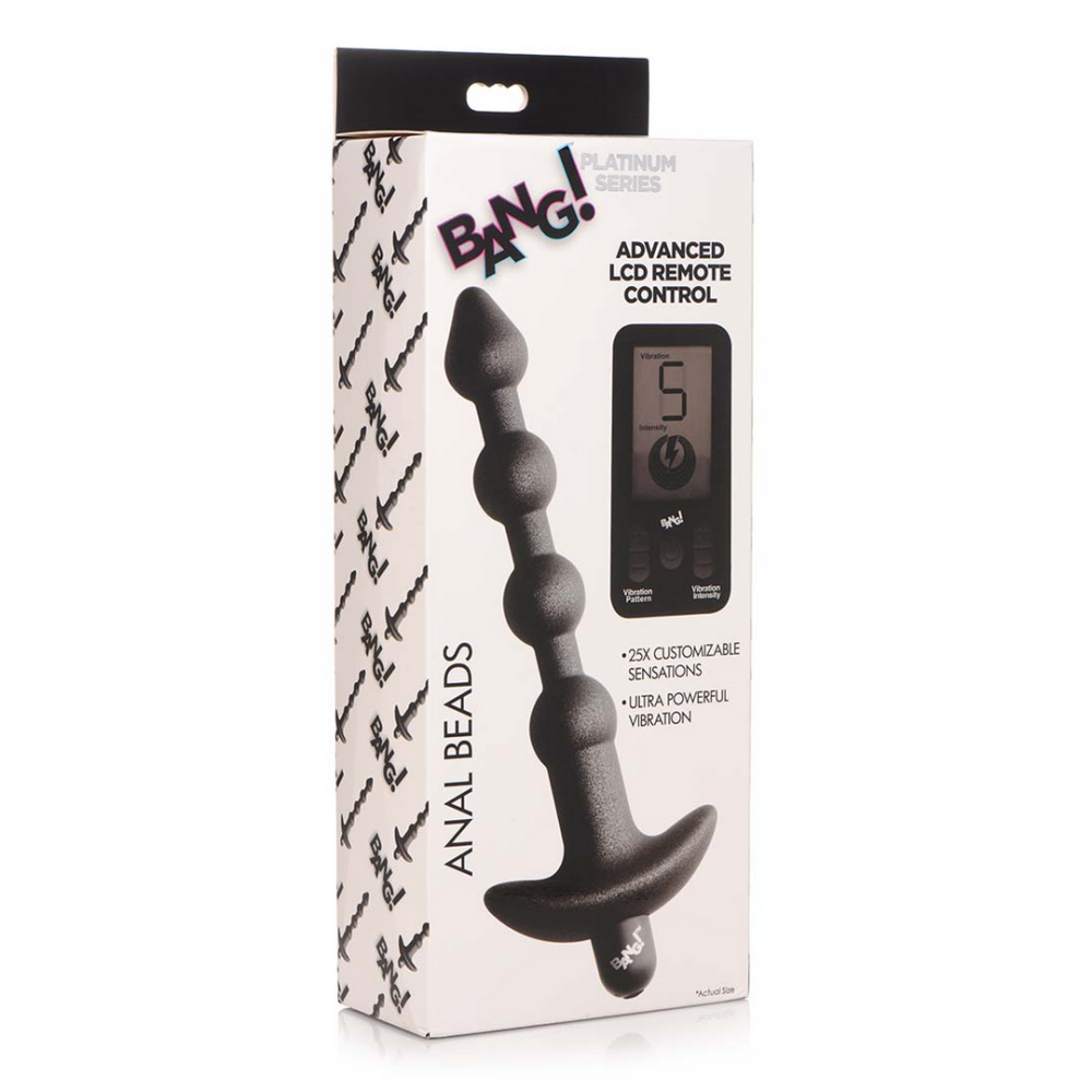 Vibrating Silicone Anal Beads with Remote Control and 25 Speeds