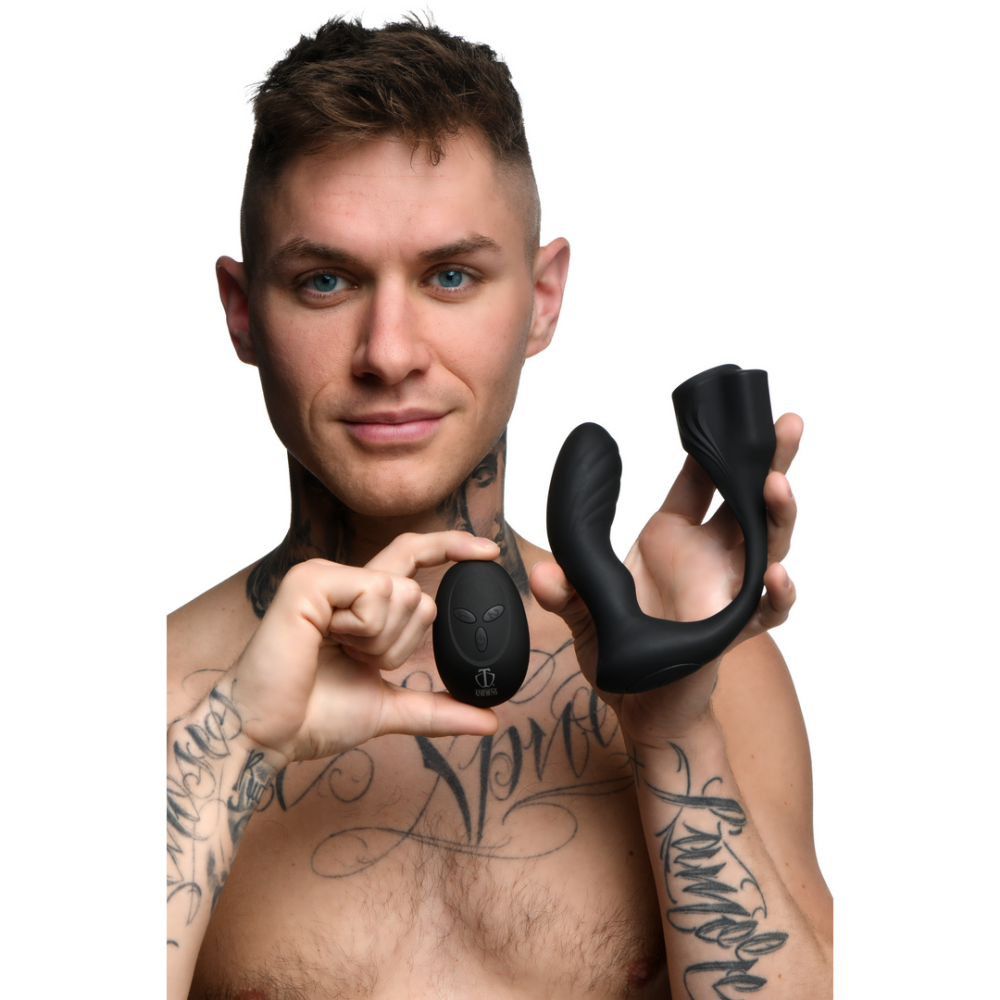 Silicone Prostate Plug with Cock Ring and Remote Control