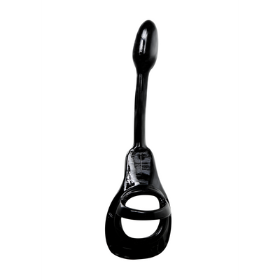 Armor Tug Lock - Cock Ring with Ball Strap and Butt Plug - Small