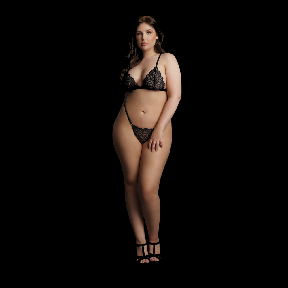 Magic Lace Velvet Lingerie Set - Plus Size