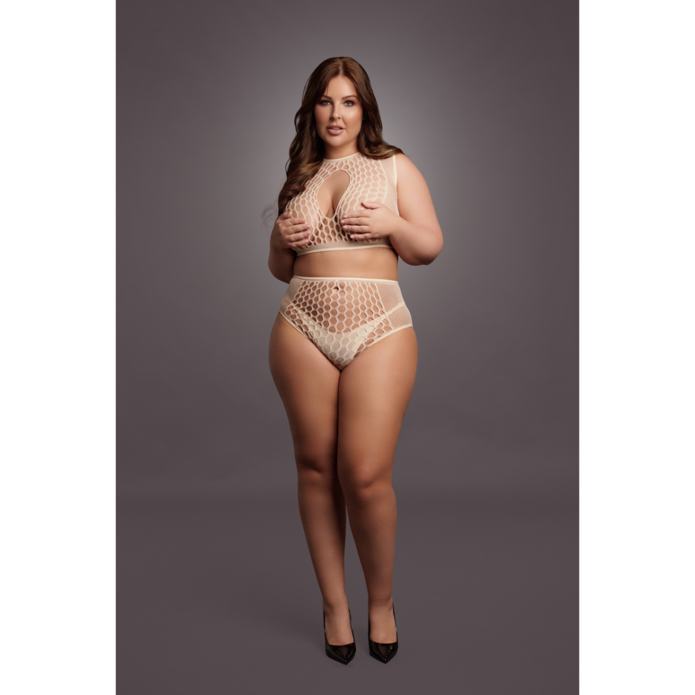 Duo Net Key-Hole Bra Set - Queen Size