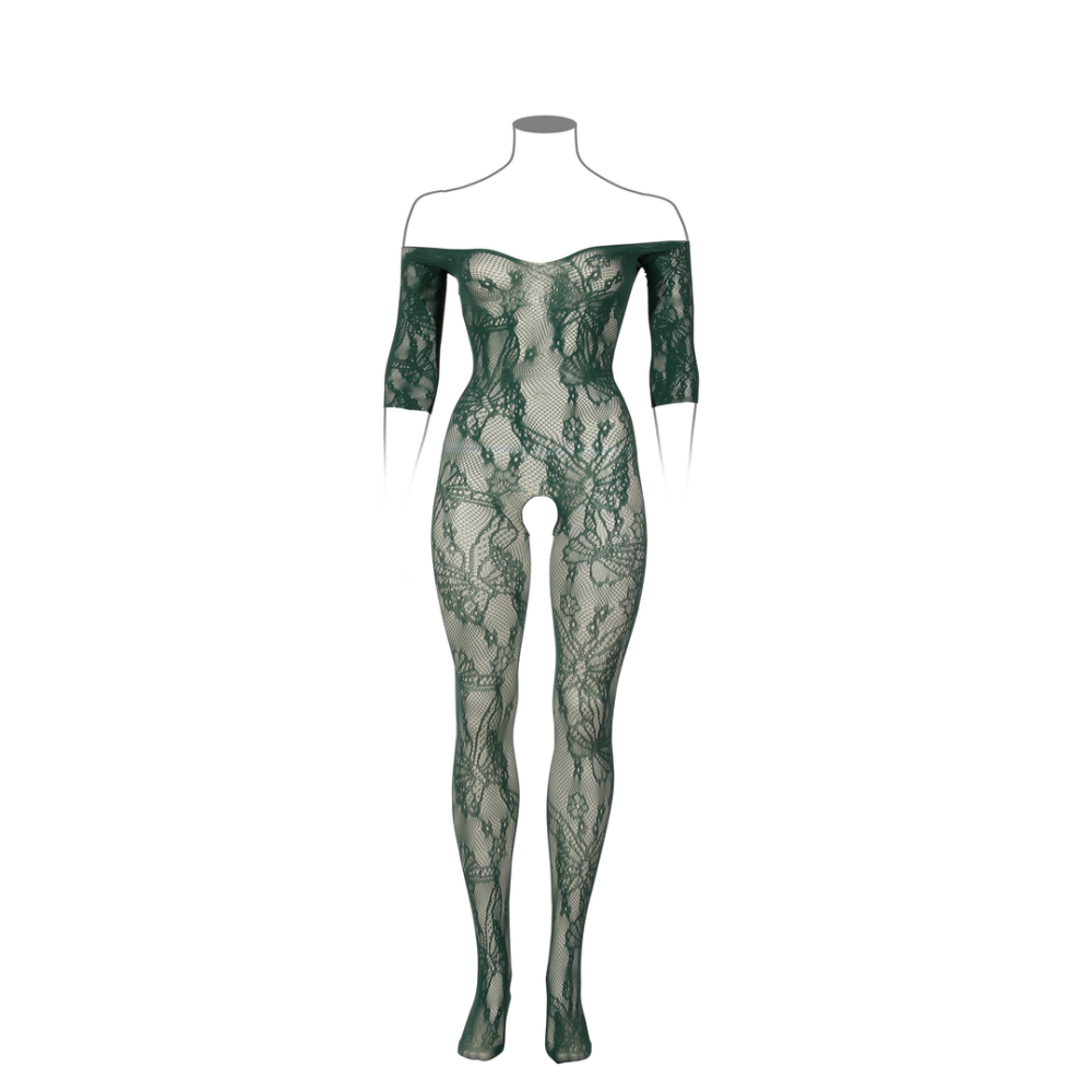 Lace Long-Sleeved Bodystocking - Queen Size