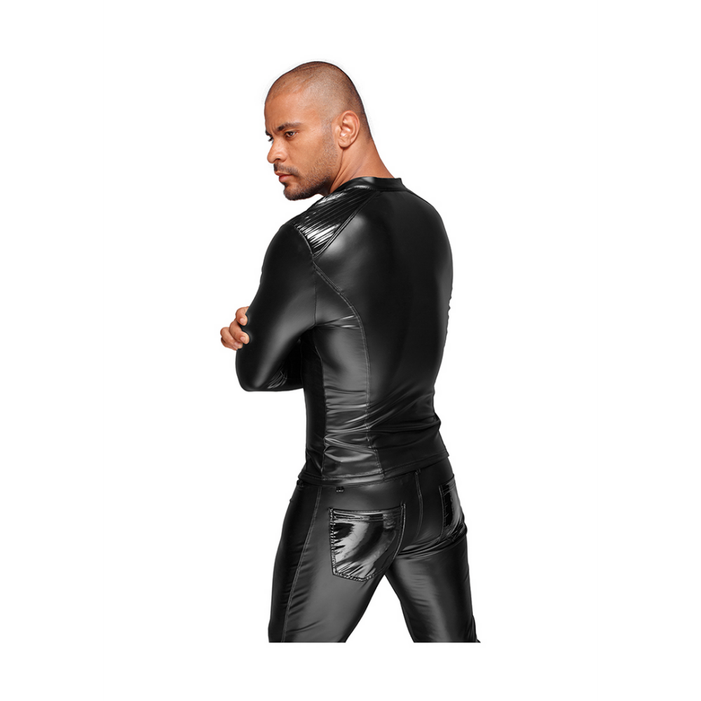 Wetlook Jacket with PVC Pleats - S