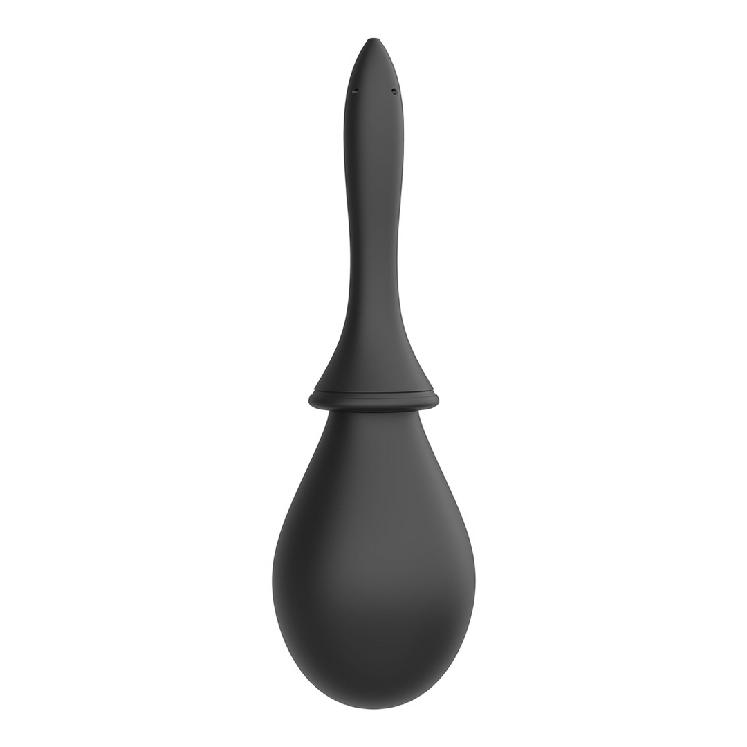 Anal Douche Set with 2 Silicone Tips - 260 ml - Black