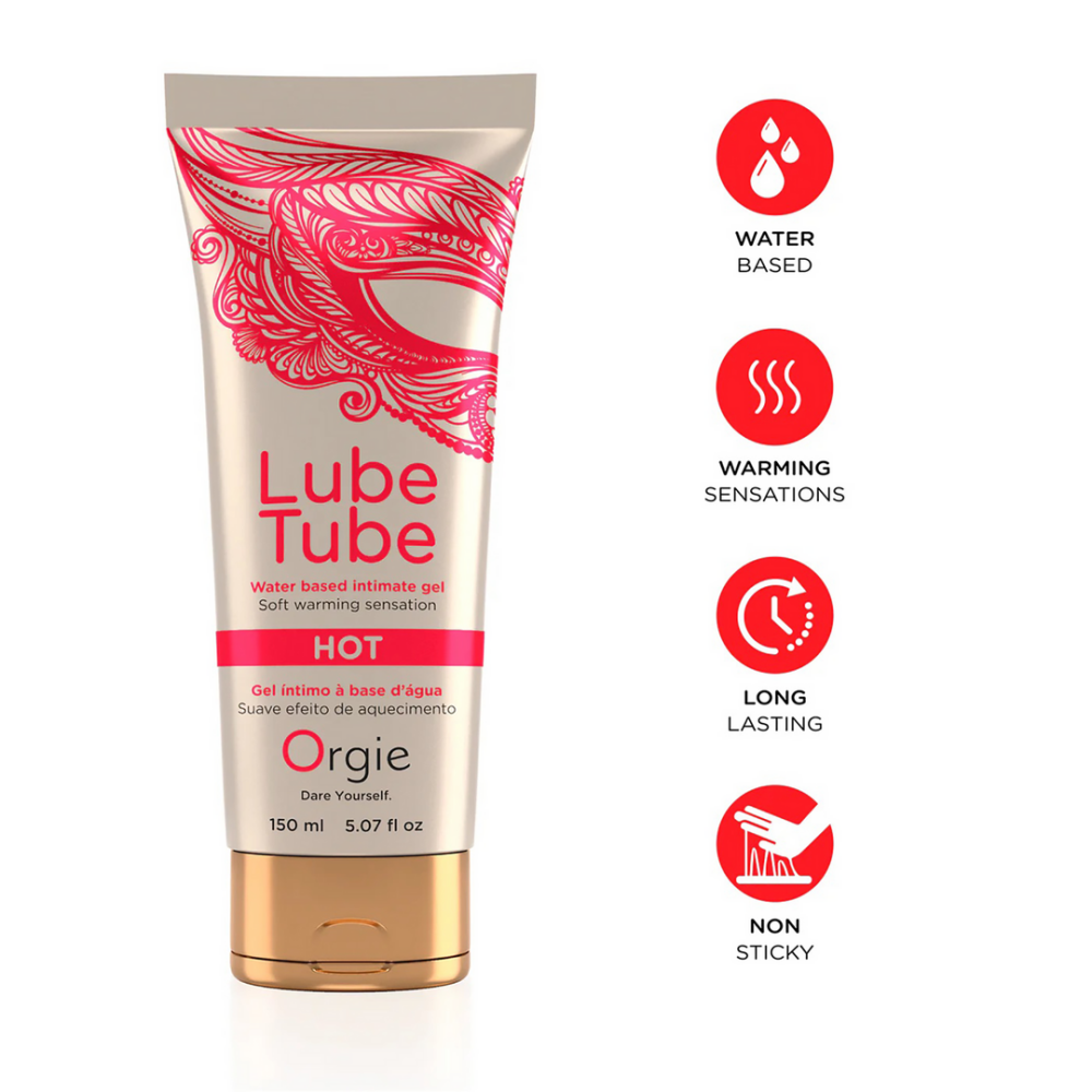 Lube Tube Hot - Waterbased Lubricant with a Warming Effect - 5 fl oz / 150 ml