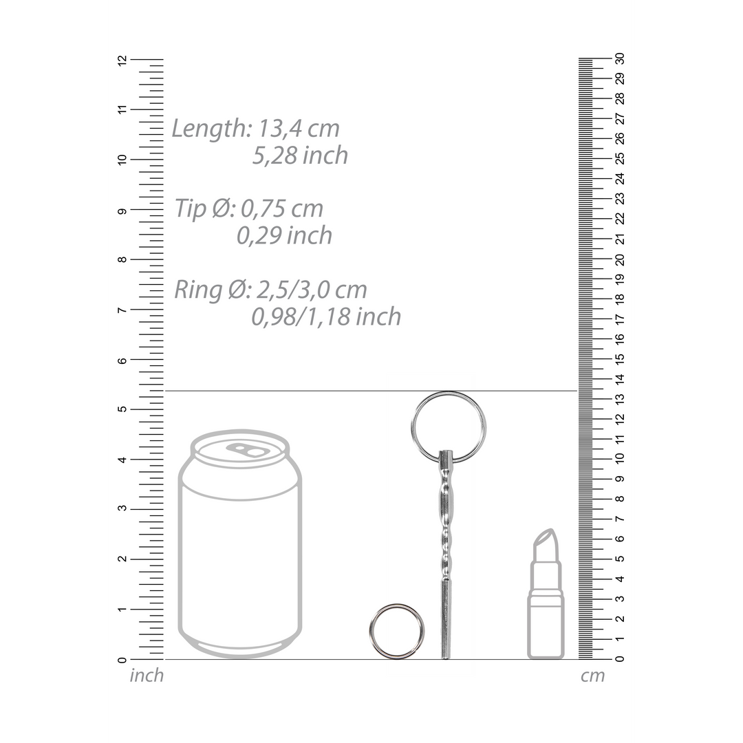 Ribbed Hollow Penis Plug - 0.3 / 7.5 mm