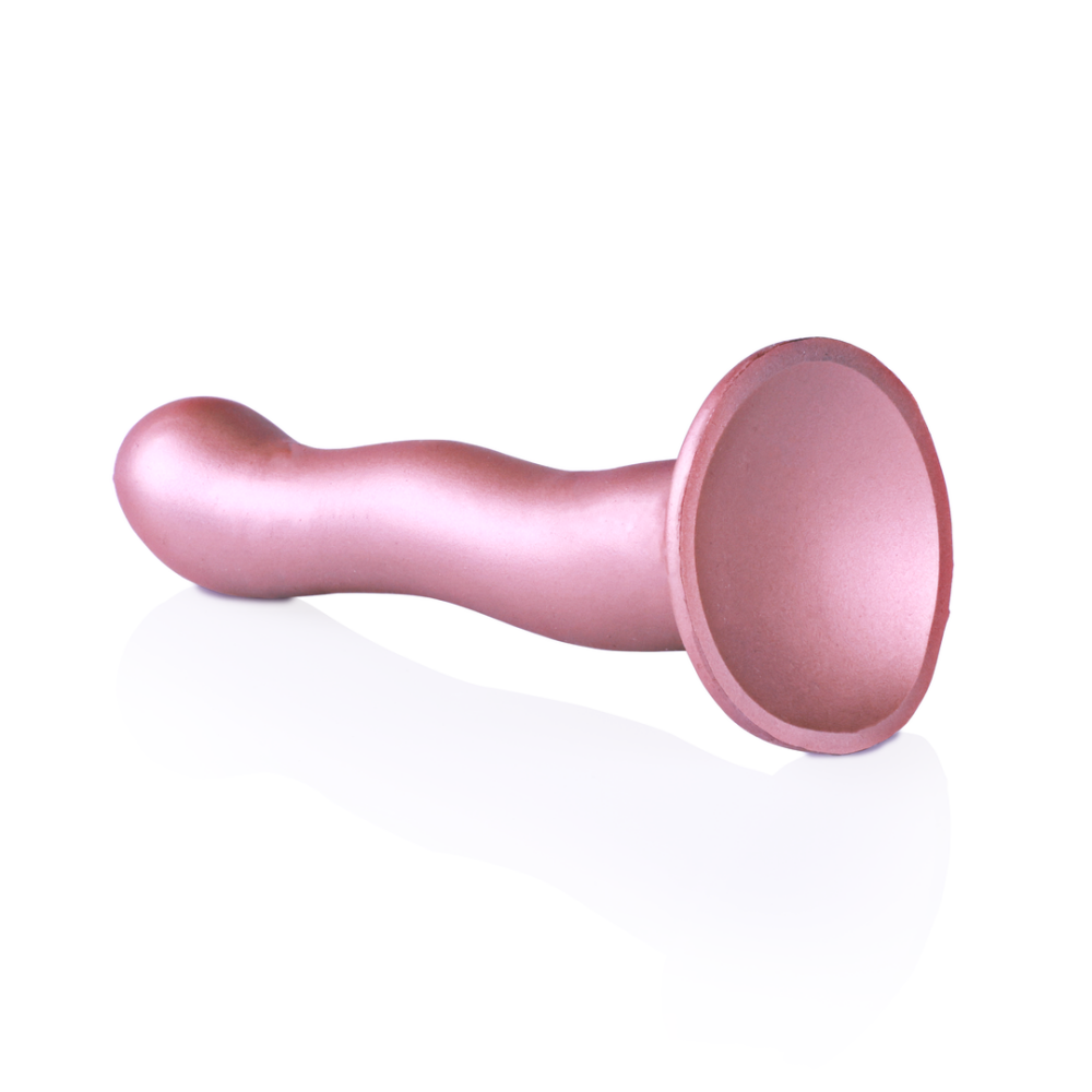 Ultra Soft Silicone Curvy G-Spot Dildo - 7'' / 17 cm - Rose Gold