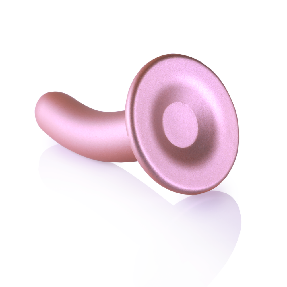 Smooth Silicone G-Spot Dildo - 5'' / 12 cm - Rose Gold