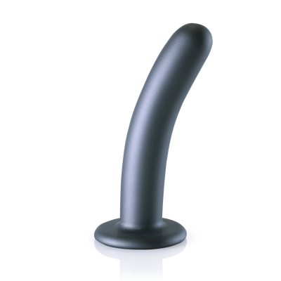 Smooth Silicone G-Spot Dildo - 6'' / 14,5 cm - Gunmetal