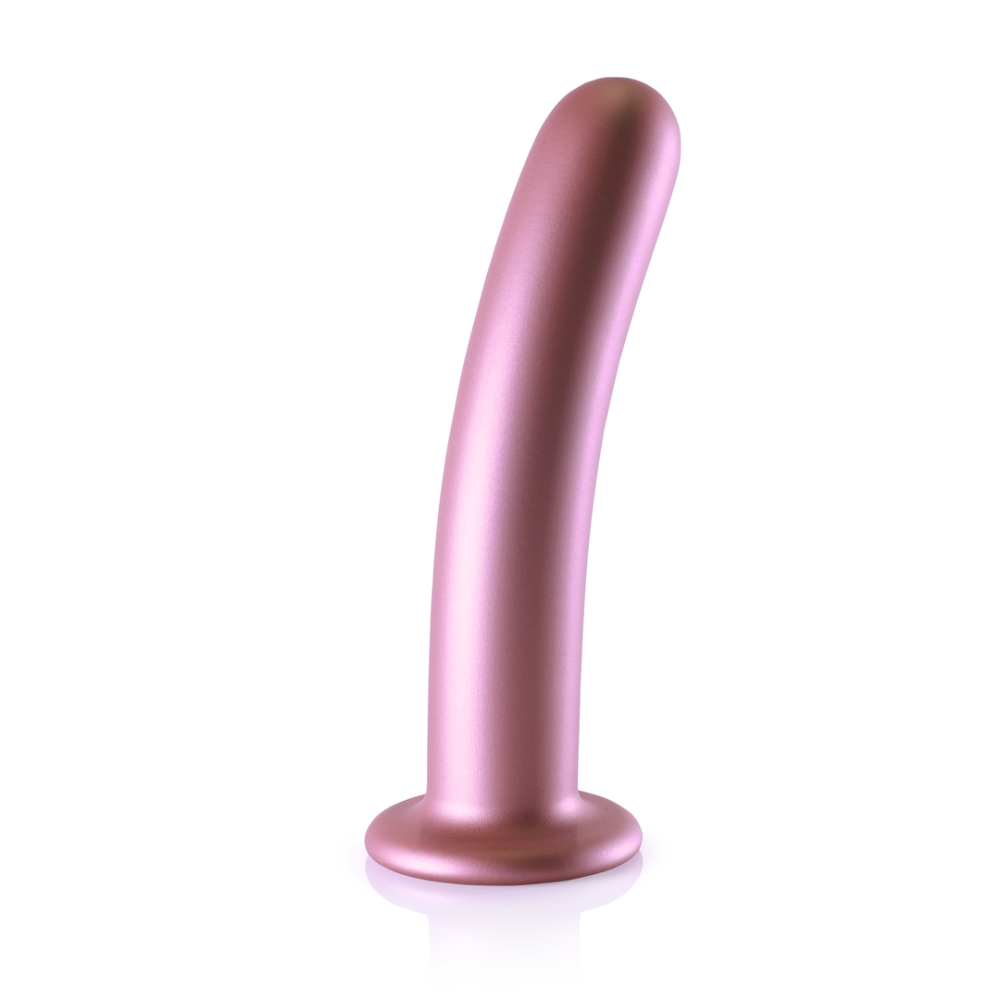 Smooth Silicone G-Spot Dildo - 7'' / 17 cm - Rose Gold