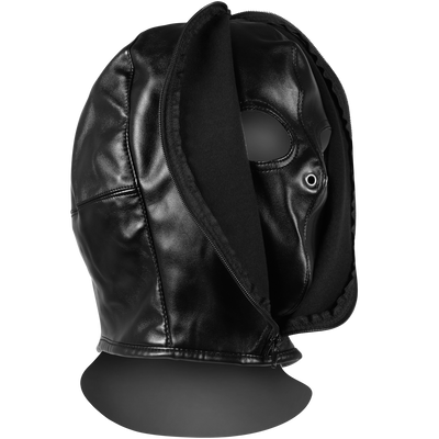 Zip-up Bondage Mask - Black