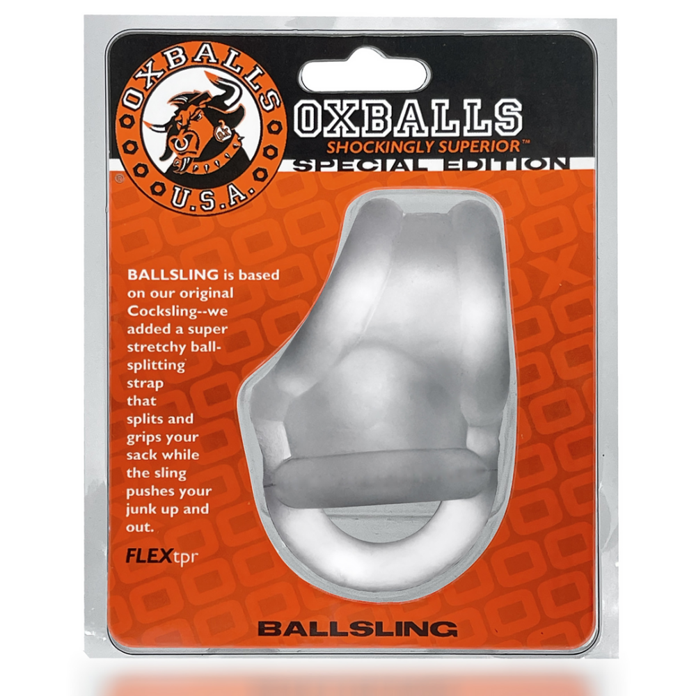 Ballsling - Stretchy Cocksling with Ball-Splitting Strap - Clear Ice