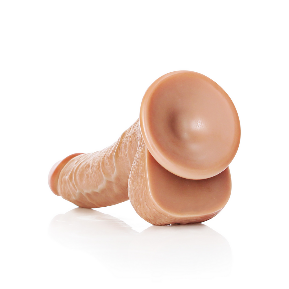 Gebogener realistischer Dildo mit Hoden und Saugnapf – 8 / 20,5 cm