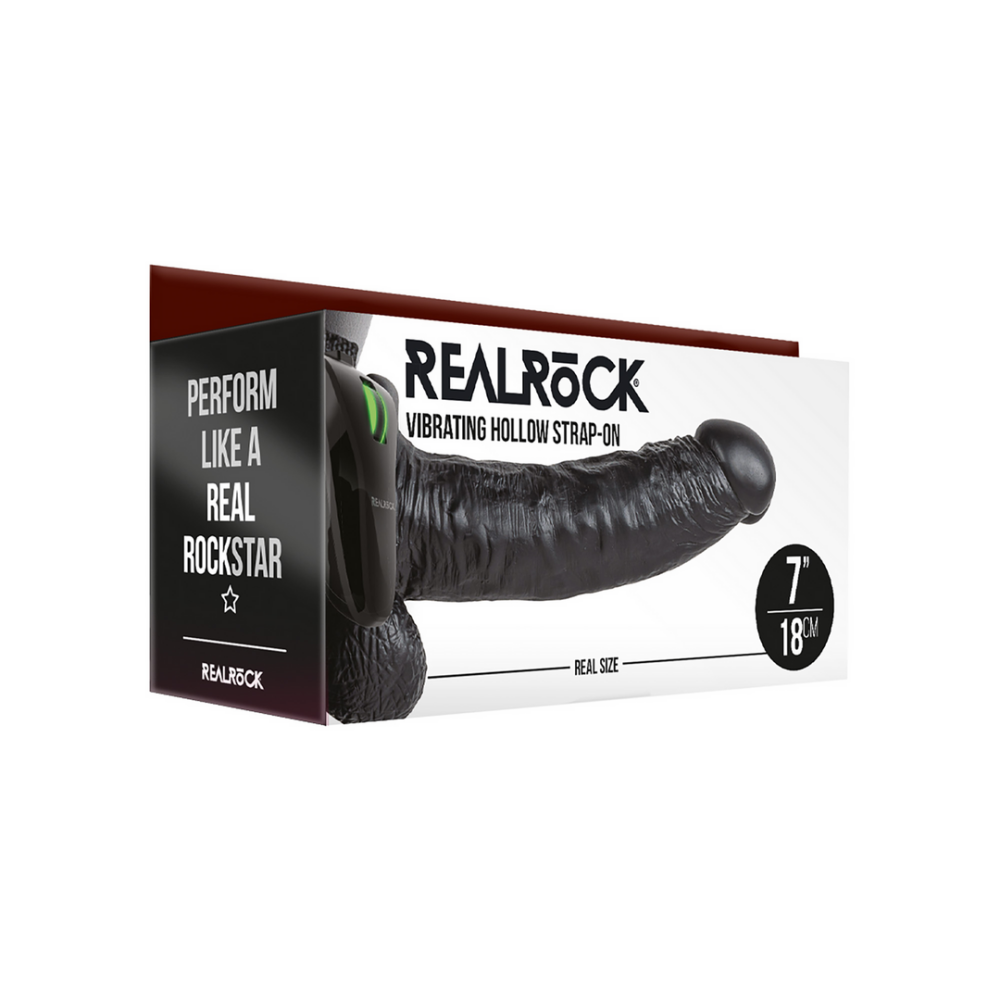 Vibrating Hollow Strap-On with Balls - 7 / 18 cm