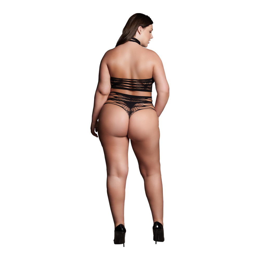 Carpo XLVI - Two Piece with Turtleneck, Crop Top and Pantie - Plus Size