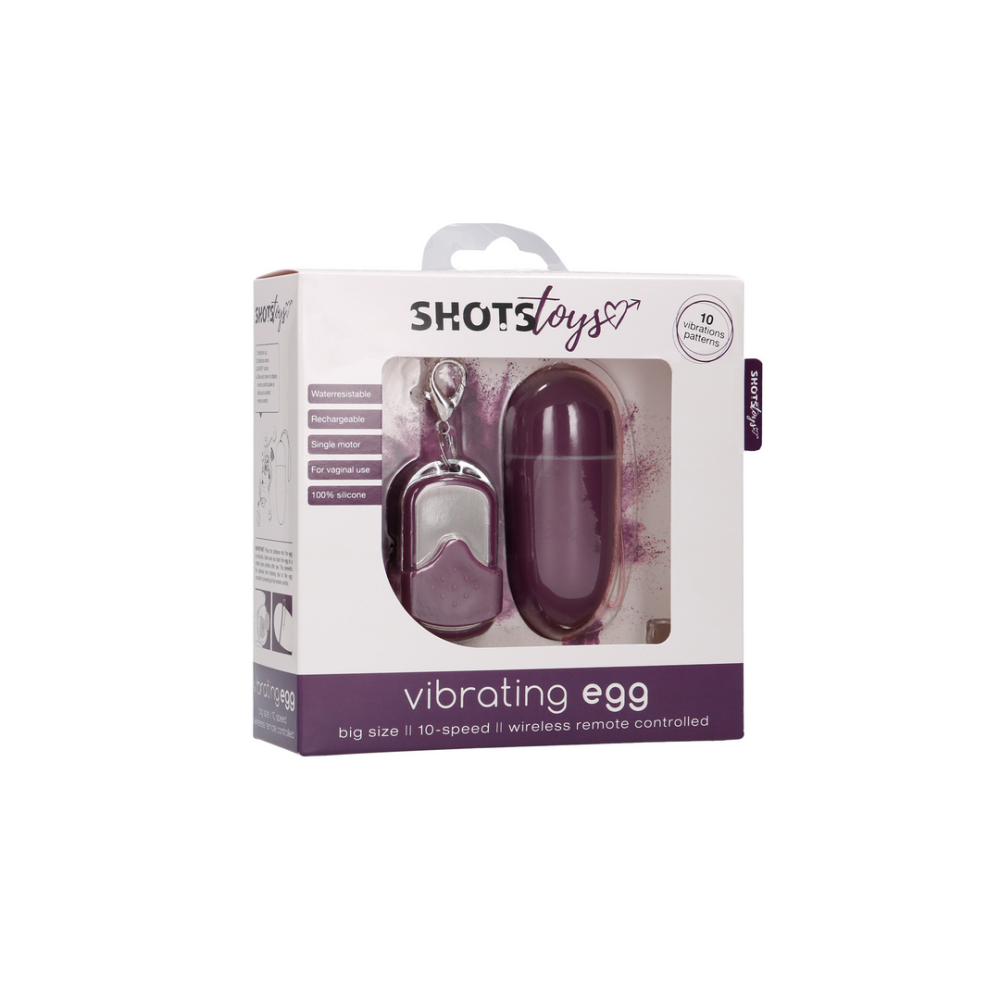 Vibrating Egg with 10 Speeds and Remote Control - L - Purple