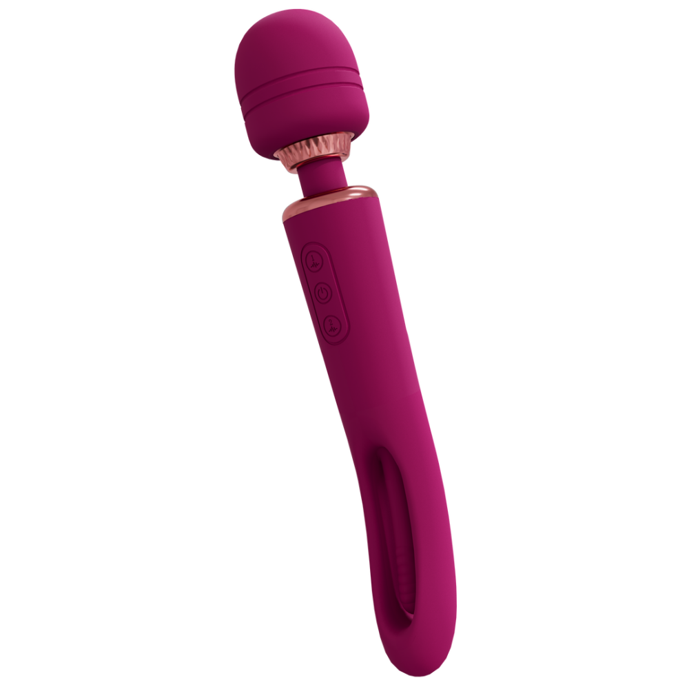 Kiku - Double Ended Wand with Innovative G-Spot Flapping Stimulator - Pink