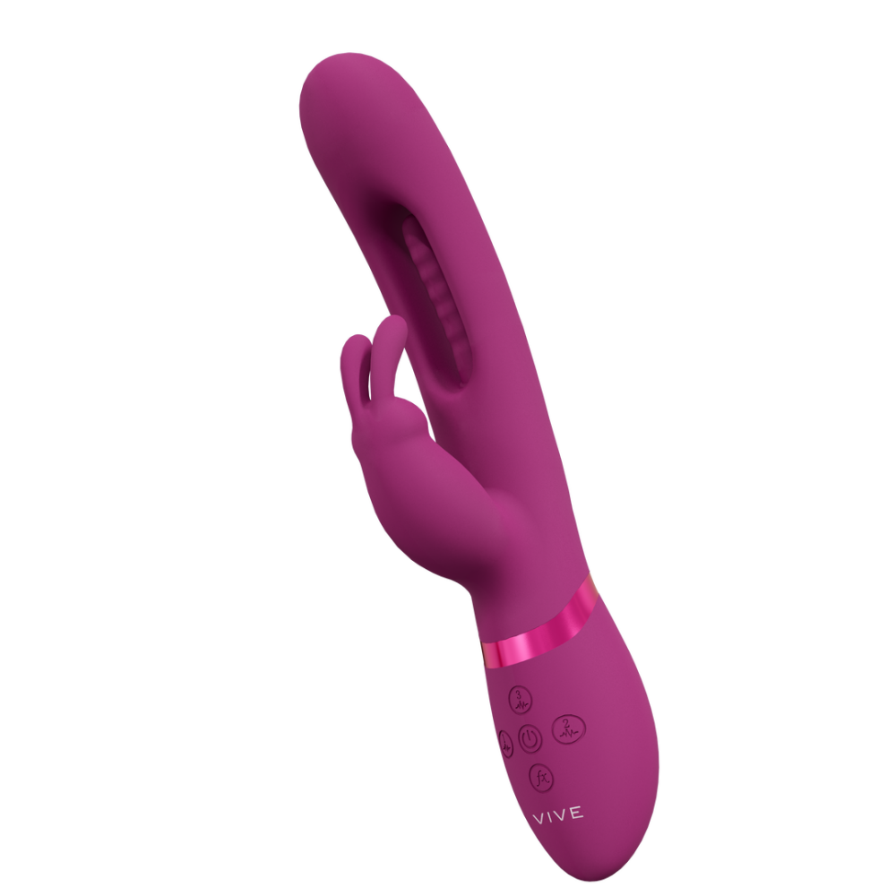 Mika - Triple Motor - Vibrating Rabbit with Innovative G-Spot Flapping Stimulator - Pink