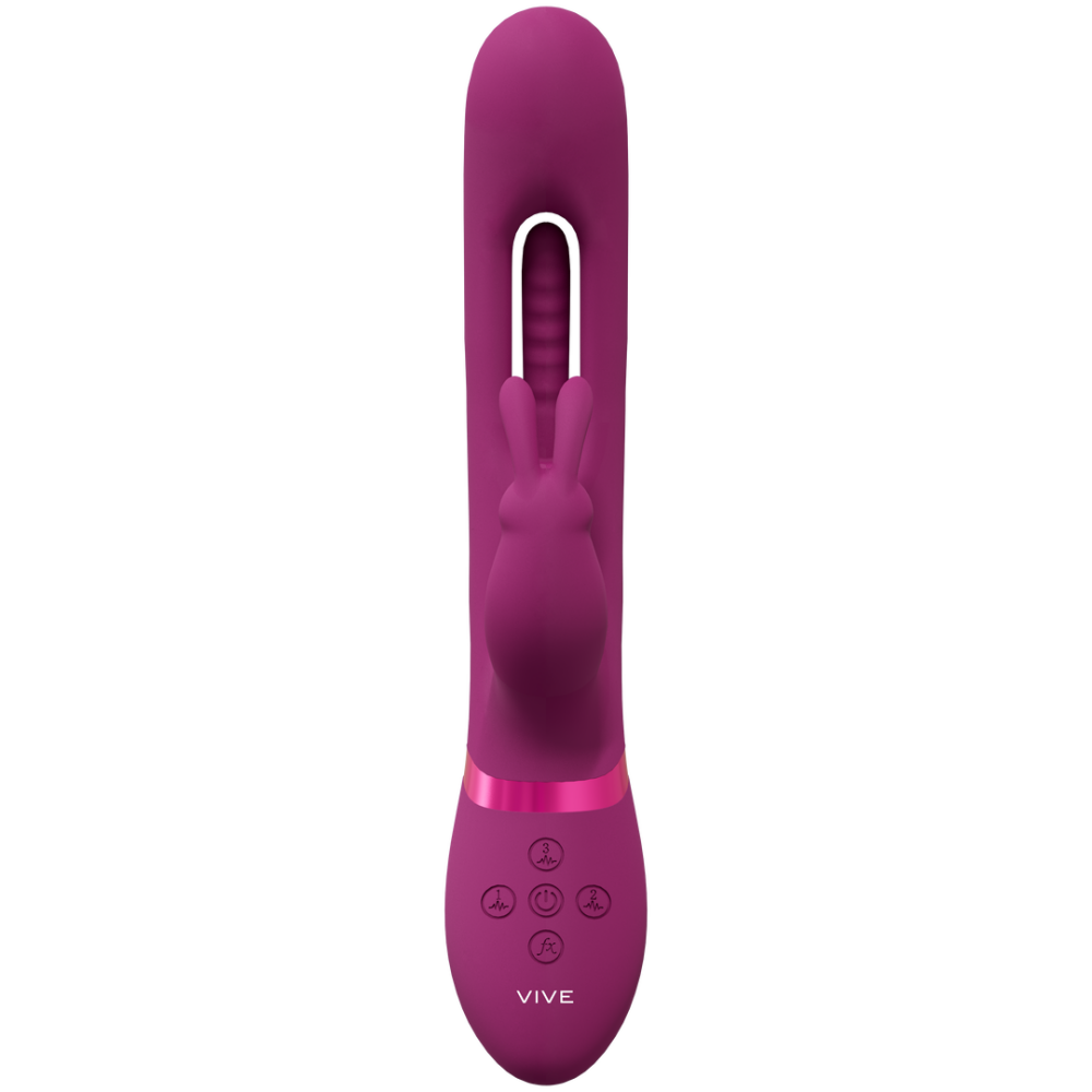 Mika - Triple Motor - Vibrating Rabbit with Innovative G-Spot Flapping Stimulator - Pink