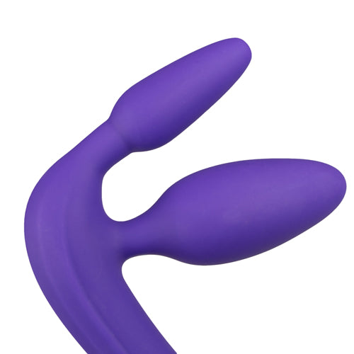 Three Double Strapon Dildo - Purple