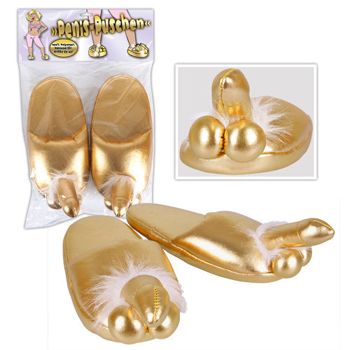 Gold-colored Penis Slippers