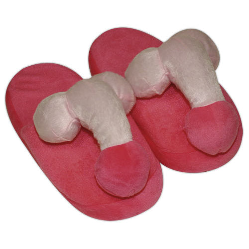 Pink colored penis slippers