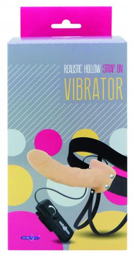 Realistic Hollow Strap-On Vibrator - Skin Color