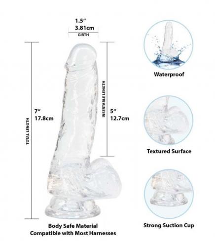 Crystal Addiction - Transparent Dildo - 18 cm