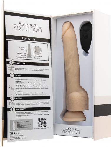 Naked Addiction - Realistische Stotende Dildo met Afstandsbediening - 23 cm