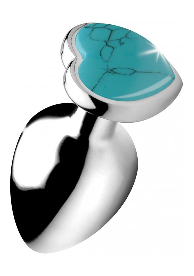 Gemstones Turquoise Heart Large Anal Plug