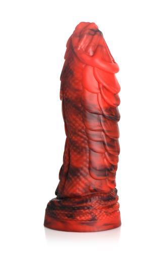 Roter schuppiger Feuerdrache-Dildo