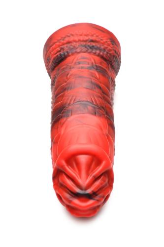 Roter schuppiger Feuerdrache-Dildo