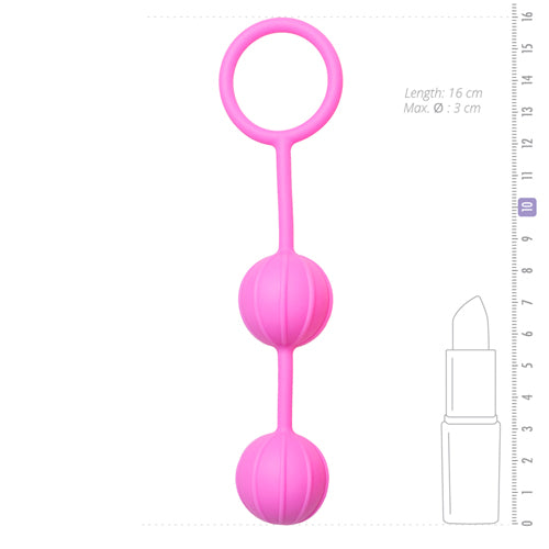 Vaginal Balls Vertical Ridges - Pink