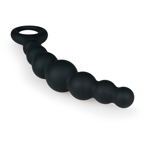 Black anal plug with beads