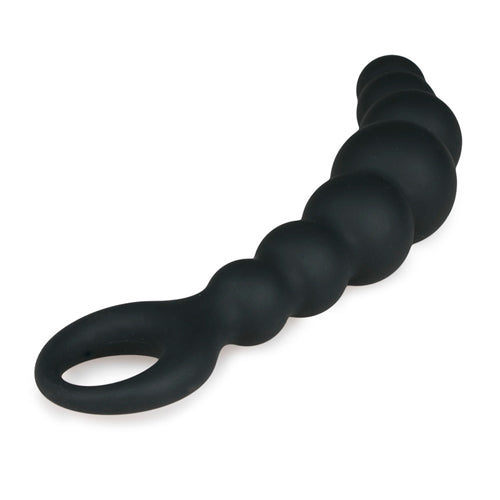 Black anal plug with beads