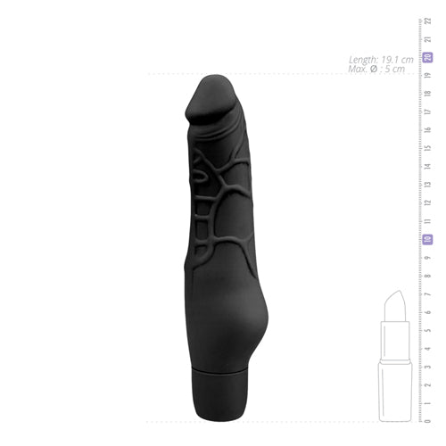 Realistic silicone vibrator - black