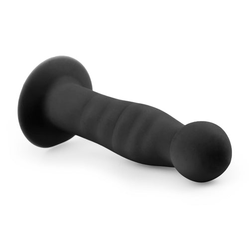 Silicone dildo with suction cup - black